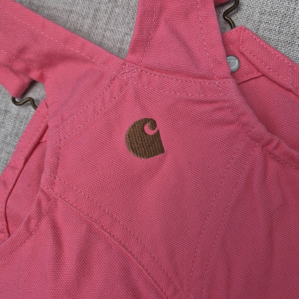 Carhartt Baby Girls Pink Canvas Overalls - Heart Hardware - 6M - Picture 9 of 10